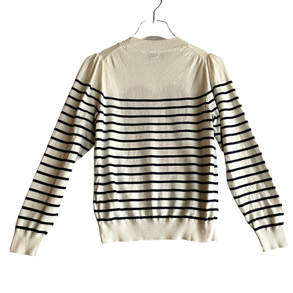 J Crew Women Puff-Sleeve Valentine Red Heart Sweater M Preppy Twee Academia - Picture 4 of 7